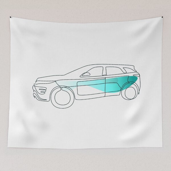 Item preview, continuous line drawing of rear view of sport car designed and sold by OneLinePrint.