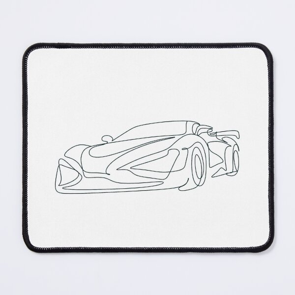 Item preview, continuous line drawing of rear view of sport car designed and sold by OneLinePrint.