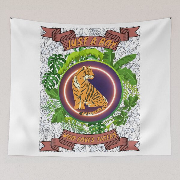 Item preview, Just a boy who loves tigers - Colorful compositions, art and animals, funny drawings designed and sold by AdvanceDesign.