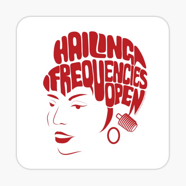 Uhura, Hailing Frequencies Open, Star Trek Original Series, Red Sticker