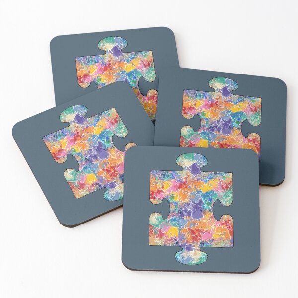 Item preview, Jigsaw puzzle piece cubist abstract pattern puzzler designed and sold by SolidEarthArt.
