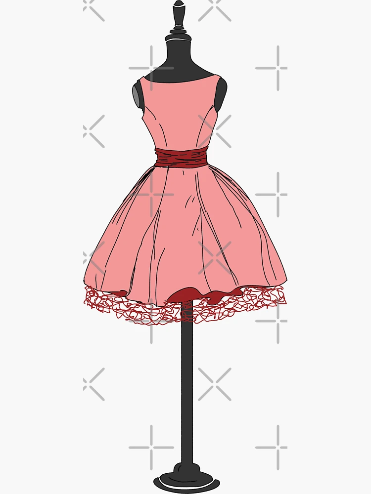 Red dress mannequin Sticker for Sale by PeachyLitchi
