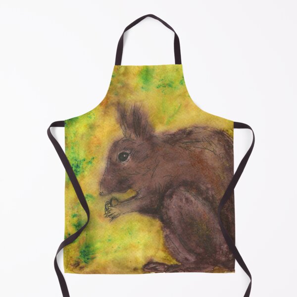 Item preview, Red Squirrel in pen and Brusho watercolour crystals designed and sold by LymphomaLass.