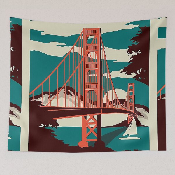 Item preview, San Francisco Vintage Travel Poster Golden Gate Bridge California - San Francisco Vintage Travel Art designed and sold by cutesy.