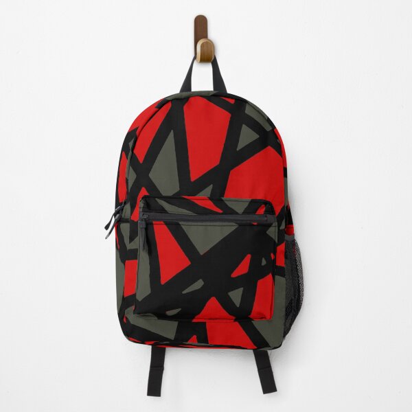 Item preview, Black Lines Create Irregular Shapes Red Accent Abstract designed and sold by taiche.