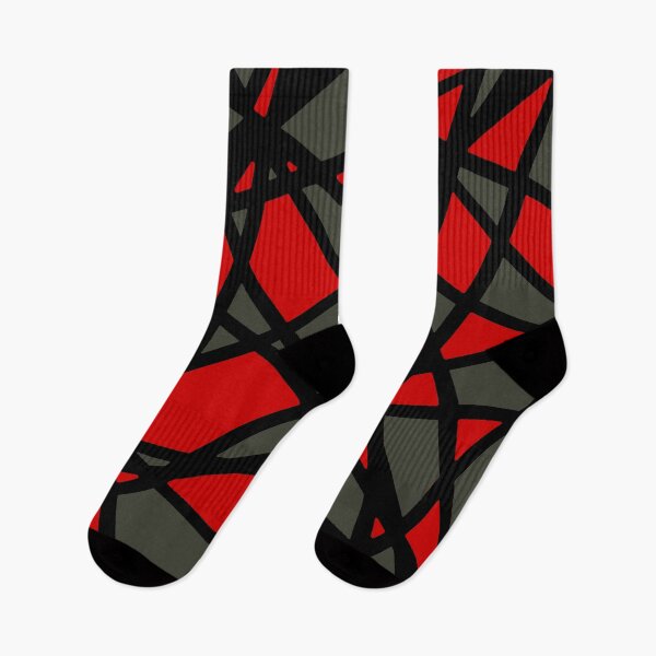 Item preview, Black Lines Create Irregular Shapes Red Accent Abstract designed and sold by taiche.