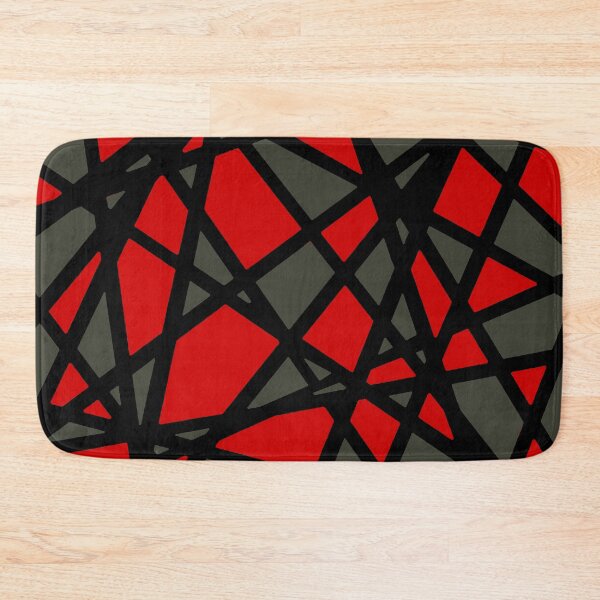 Item preview, Black Lines Create Irregular Shapes Red Accent Abstract designed and sold by taiche.