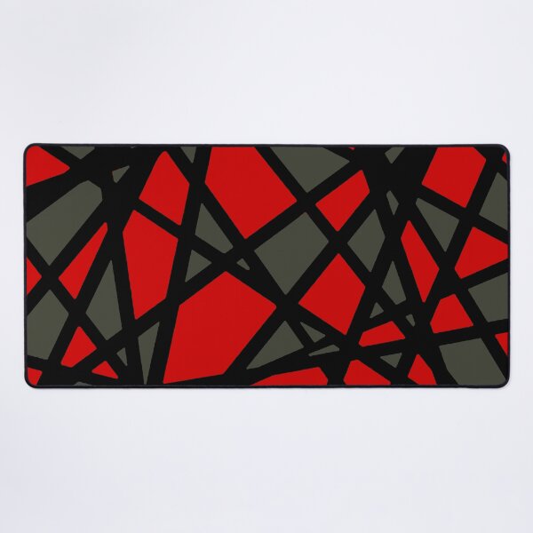 Item preview, Black Lines Create Irregular Shapes Red Accent Abstract designed and sold by taiche.