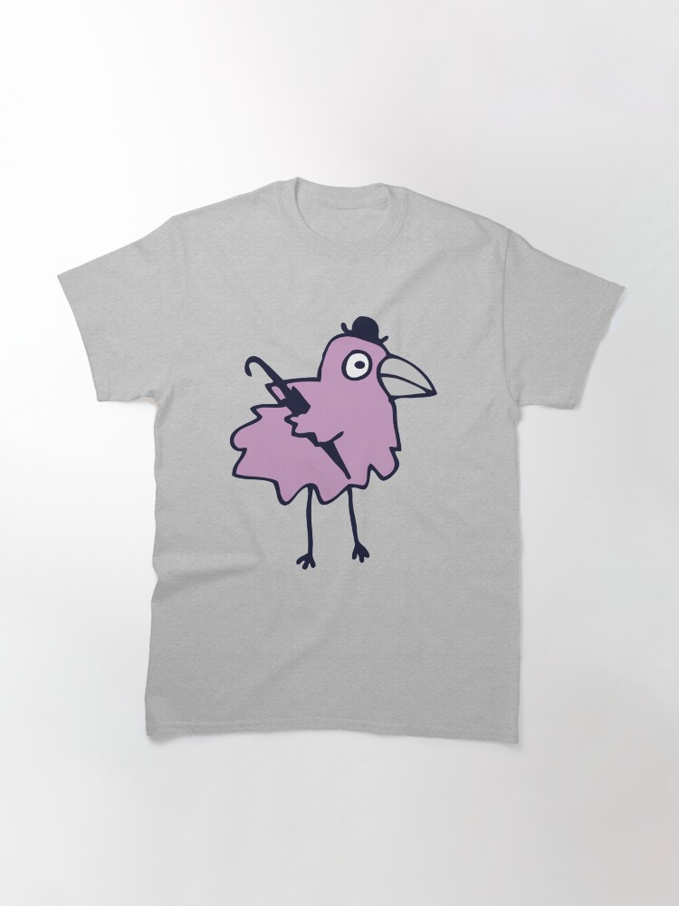 Alternate view of Business Bird - Lilac on Mint green - cute bird pattern by Cecca Designs Classic T-Shirt