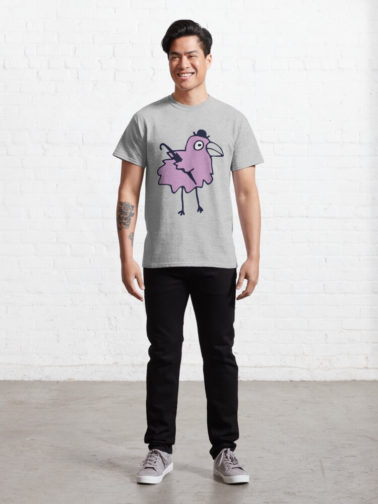 Alternate view of Business Bird - Lilac on Mint green - cute bird pattern by Cecca Designs Classic T-Shirt