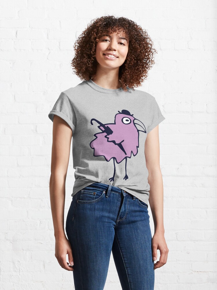 Alternate view of Business Bird - Lilac on Mint green - cute bird pattern by Cecca Designs Classic T-Shirt