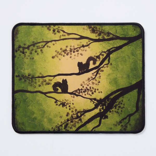 Green Squirrels Mouse Pad
