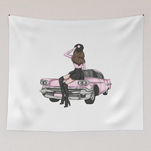 Item preview, Cute Hipster Girl | Stylish Girl | Vintage Car  designed and sold by Obsesie.