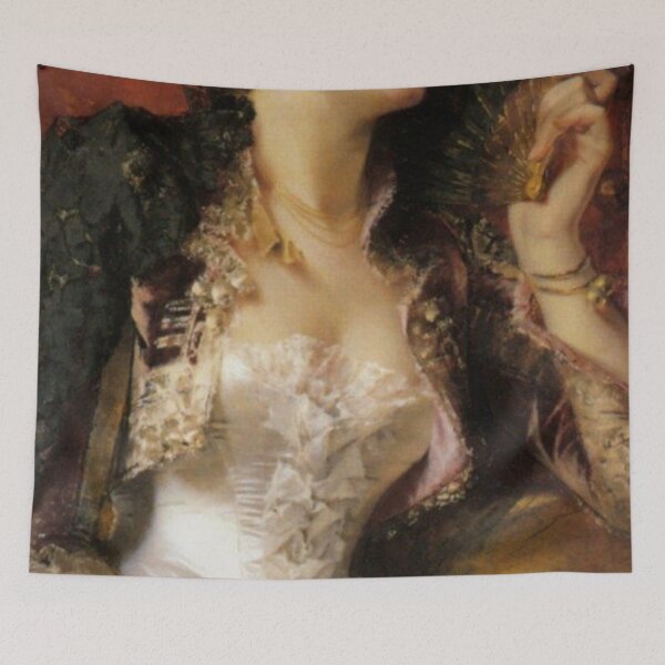 Item preview, Woman With Fan Kiesel Renaissance Painting  designed and sold by Bellathewilde.