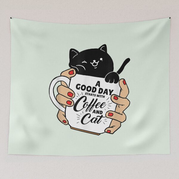 Item preview, Black Cat A Good Day Starts With Coffee And Cat designed and sold by OloriHeritage.