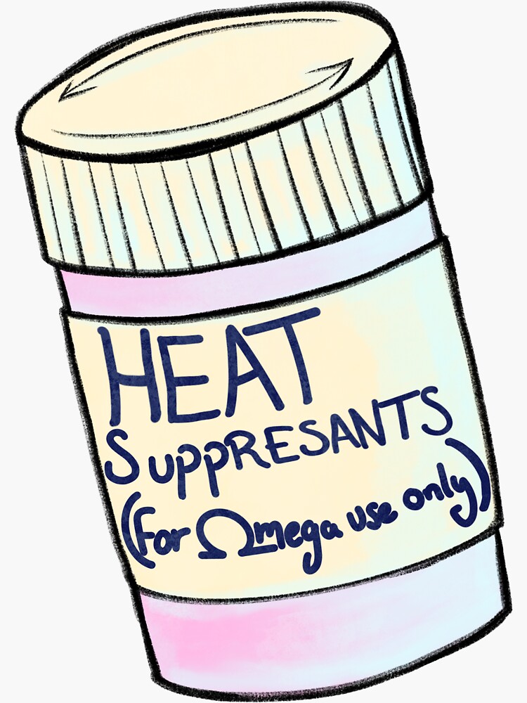 "Heat suppressant pill bottle" Sticker for Sale by UwuML Redbubble