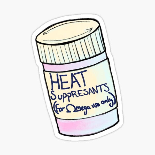 Heat suppressant pill bottle Sticker