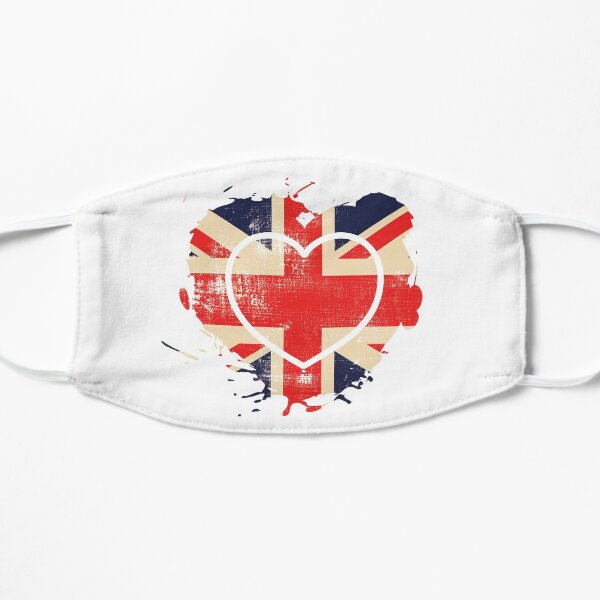 Heart UK Flag Flat Mask