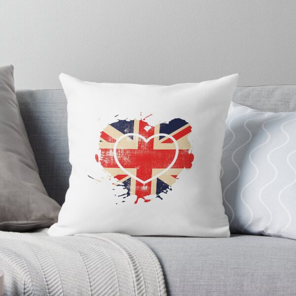 Heart UK Flag Throw Pillow