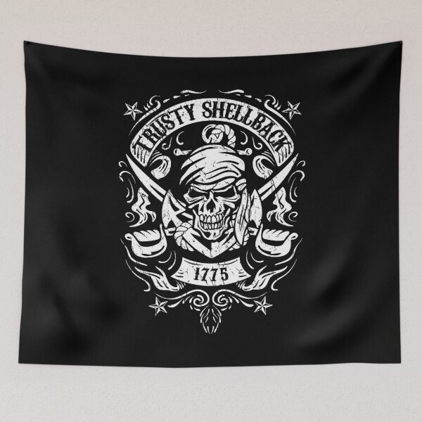Item preview, Trusty Shellback Skull and Swords Equator Crossing Naval Art designed and sold by hobrath.