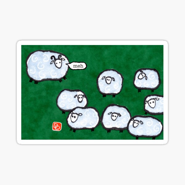 Japanese Sheep Say Meh Sticker