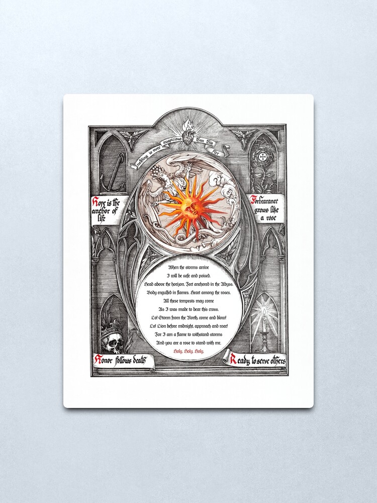 Alternate view of Rose Emblem by Jose Gabriel Alegría Sabogal Metal Print