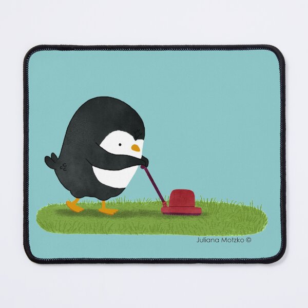 Item preview, Penguin cutting grass designed and sold by thepenguinsfamily.