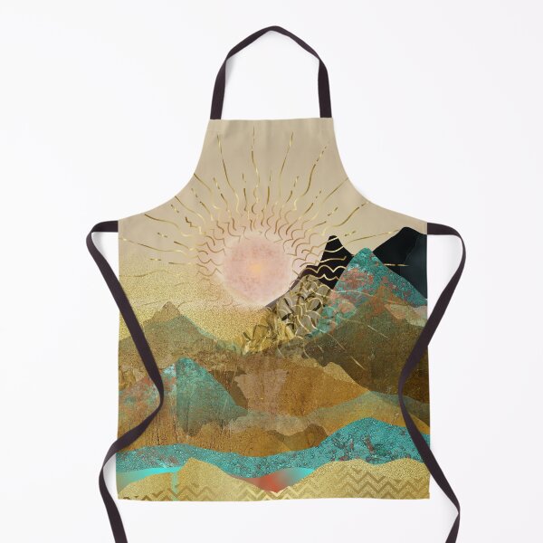 Item preview, Gold Aqua Metallic Mountain Vista Landscape designed and sold by IZiets.