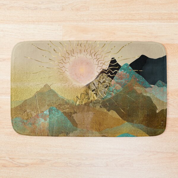 Item preview, Gold Aqua Metallic Mountain Vista Landscape designed and sold by IZiets.