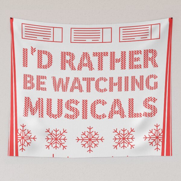 Item preview, Copy of I'd Rather Be Watching Musicals - Christmas Jumper (Red) designed and sold by FranDraws.