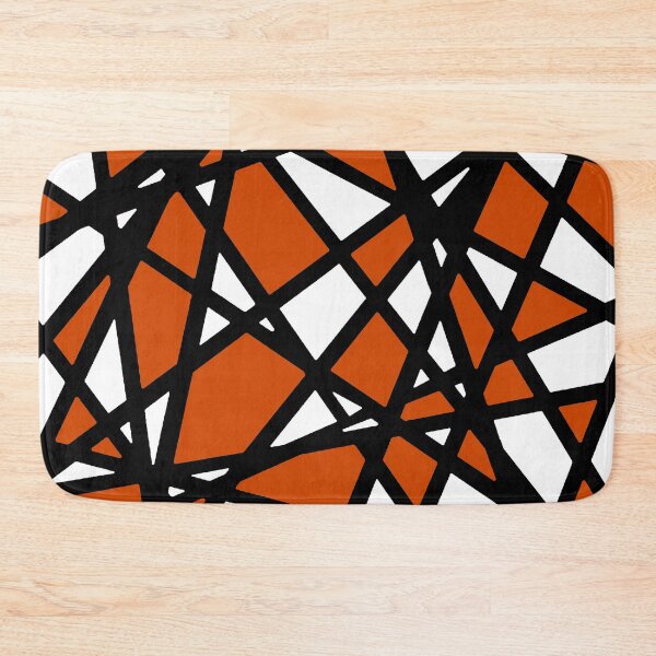 Item preview, Black Lines Burned Orange Accent And White Background Abstract designed and sold by taiche.