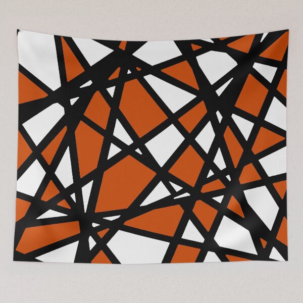Item preview, Black Lines Burned Orange Accent And White Background Abstract designed and sold by taiche.