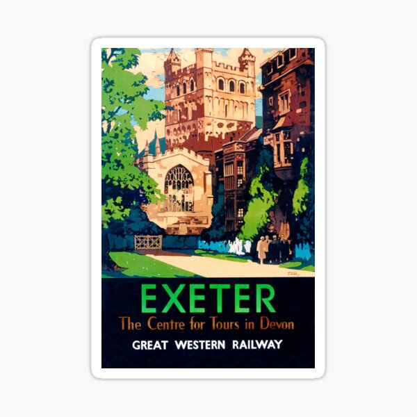 Artikel-Vorschau von Vintage Great Western Railway Reiseplakat von Exeter, Devon, designt und verkauft von Random Railways.