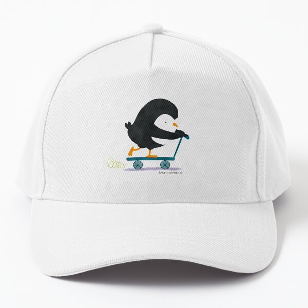 Penguin on Scooter Baseball Cap