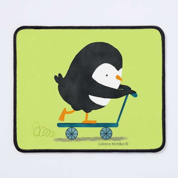 Penguin on Scooter Mouse Pad