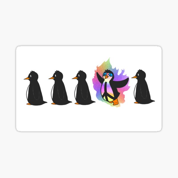 Unique Peace Sign Penguin Sticker