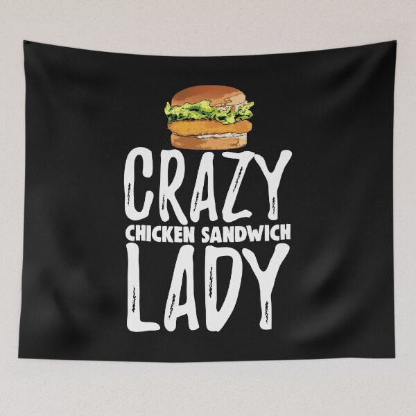 Item preview, Crazy Chicken Sandwich Lady designed and sold by Bendthetrend.