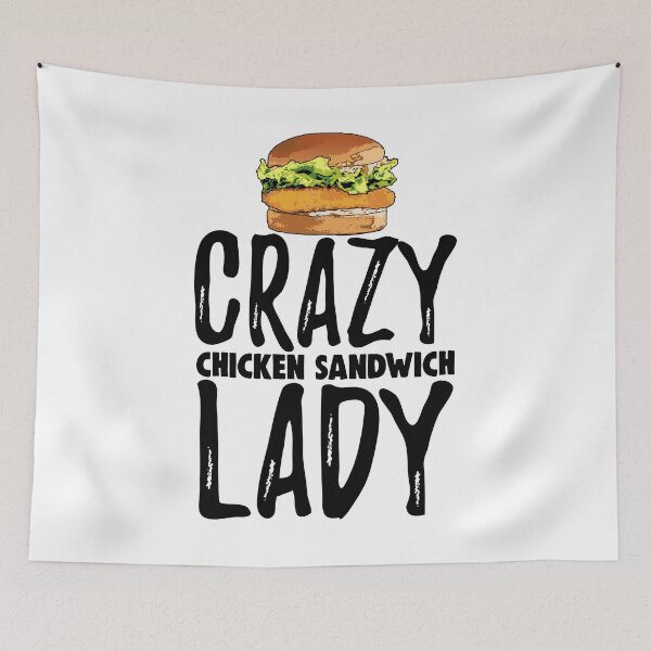 Item preview, Crazy Chicken Sandwich Lady designed and sold by Bendthetrend.