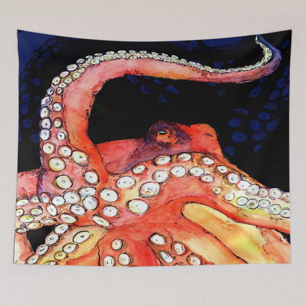 Item preview, Expressive Octopus with Ocean background designed and sold by ShaunaMcc.
