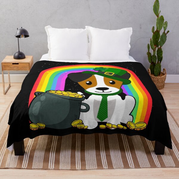 Item preview, Jack Russell Rainbow Irish Clover St Patrick Day Dog Gift print designed and sold by theodoros20.