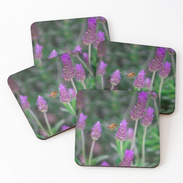 Item preview, Flying Bee Bee Collecting Bright Purple Lavender Pollen With Bees designed and sold by Jason Gilbert.