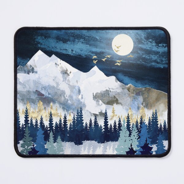 Moonlit Snow Mouse Pad