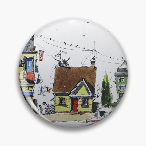Item preview, Street scene line and wash watercolor by Nil Rocha art designed and sold by NilRochaArt.