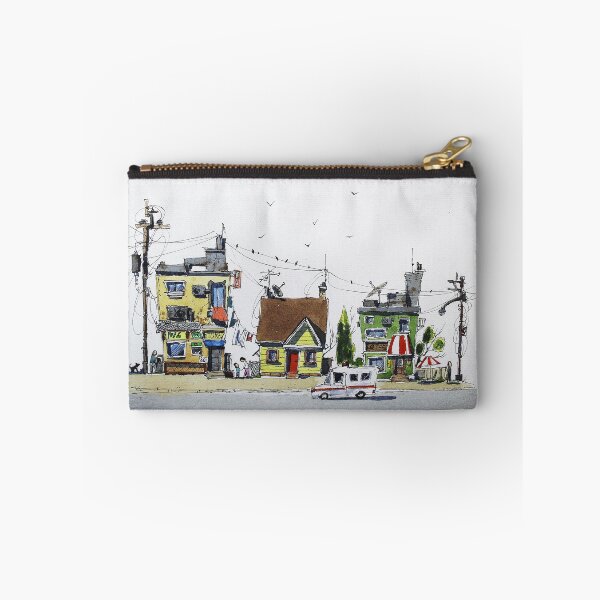 Item preview, Street scene line and wash watercolor by Nil Rocha art designed and sold by NilRochaArt.