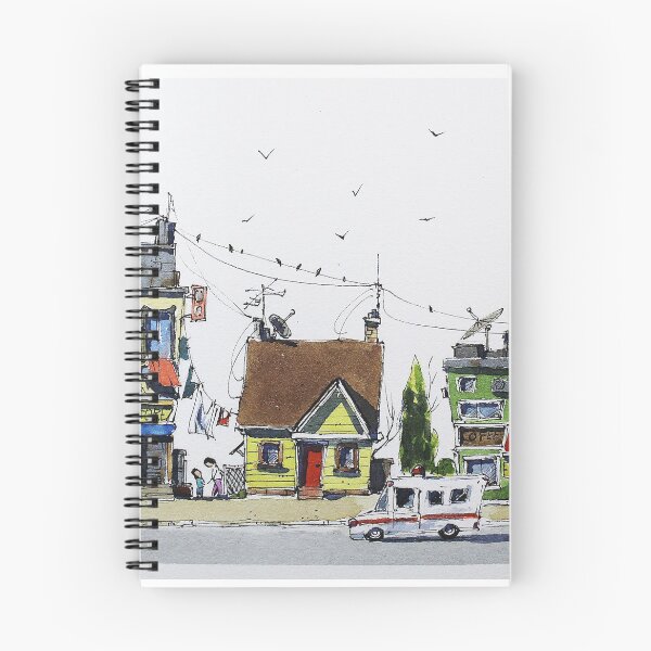 Item preview, Street scene line and wash watercolor by Nil Rocha art designed and sold by NilRochaArt.