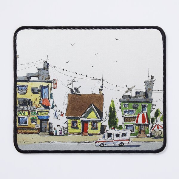 Item preview, Street scene line and wash watercolor by Nil Rocha art designed and sold by NilRochaArt.