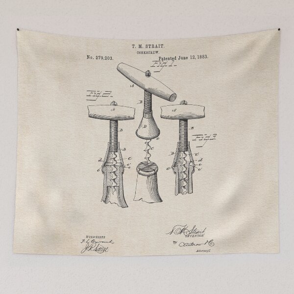 Item preview, PATENT DRAWING / 1883 - Corkscrew designed and sold by danielcoulmann.