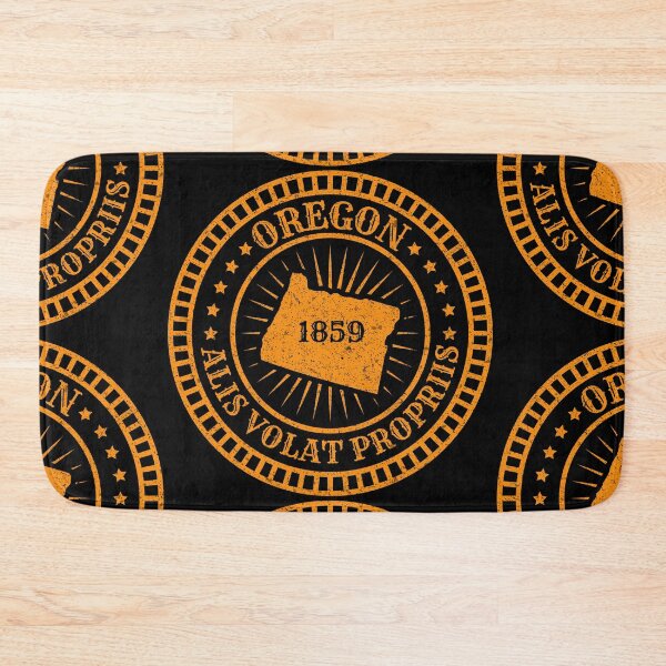 Item preview, Oregon - State Slogan Motto Map Badge - Alis Volat Propriis Beaver State 1787 designed and sold by Ranggasme.