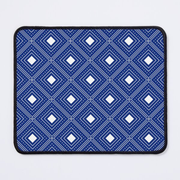 Blue Geometric Diamonds Mouse Pad