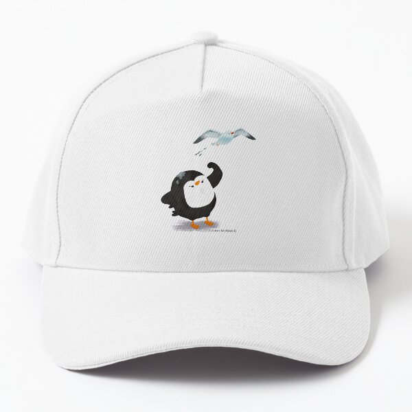 Grumpy Penguin and the Seagull Baseball Cap